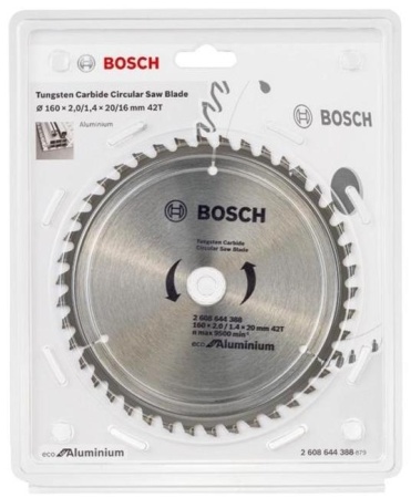 Диск пильный BOSCH 160х20/16х42T ECO ALU/Multi 2608644388, 2608644388 Диск пильный BOSCH 160х20/16х42T ECO ALU/Multi 2608644388