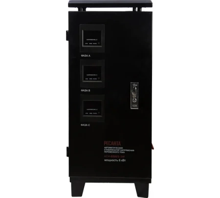 Стабилизатор напряжения РЕСАНТА АСН-6000/3-ЭМ, 63/4/3 Стабилизатор напряжения РЕСАНТА АСН-6000/3-ЭМ