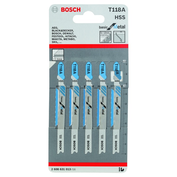 Пилки для лобзика BOSCH T118A (5шт/уп) Пилки для лобзика BOSCH T118A (5шт/уп)