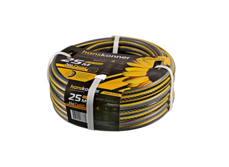 Шланг поливочный 1/2", 25м, 4-х слойный, армированный HANSKONNER (HK3015-24-12-25), HK3015-24-12-25 Шланг поливочный 1/2", 25м, 4-х слойный, армированный HANSKONNER (HK3015-24-12-25)