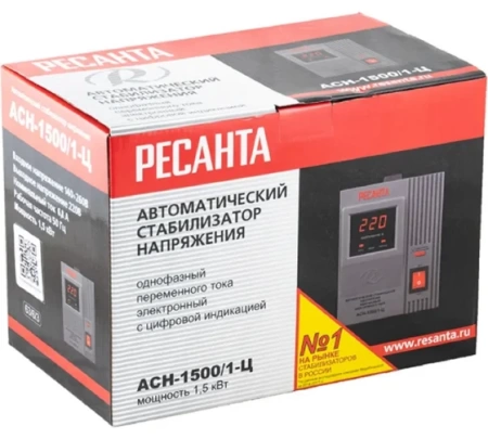 Стабилизатор Ресанта АСН-1500/1-Ц, 63/6/3 Стабилизатор Ресанта АСН-1500/1-Ц