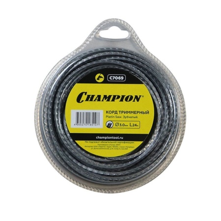 Леска 3 мм x 24 м (зубчатая, Platin Saw) CHAMPION (C7069), C7069 Леска 3 мм x 24 м (зубчатая, Platin Saw) CHAMPION (C7069)