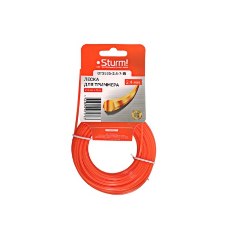 Леска 2.4 мм x 15 м (семигранник) STURM (GT3535-2.4-7-15), GT3535-2.4-7-15 Леска 2.4 мм x 15 м (семигранник) STURM (GT3535-2.4-7-15)
