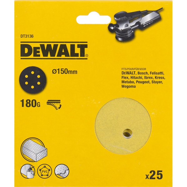 Диск DEWALT D 150 мм Р180 Диск DEWALT D 150 мм Р180