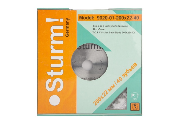 Диск пильный 200х22х40Т STURM 9020-01-200х22х40, 9020-01-200х22х40 Диск пильный 200х22х40Т STURM 9020-01-200х22х40