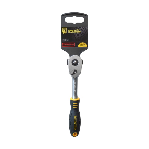 Трещотка BERGER 1/4", 72 зуба BG2427, BG2427 Трещотка BERGER 1/4", 72 зуба BG2427