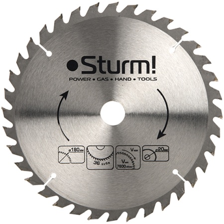 Диск пильный по дереву 180x20мм, 36Т (перех. кольцо на 16мм) STURM (9020-180-20-36T), 9020-180-20-36T Диск пильный по дереву 180x20мм, 36Т (перех. кольцо на 16мм) STURM (9020-180-20-36T)