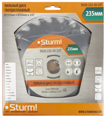 Диск пильный STURM 235х30х24T (9020-235-30-24T), 9020-235-30-24T Диск пильный STURM 235х30х24T (9020-235-30-24T)