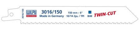 Полотно для сабельной пилы по металлу TWIN-CUT WILPU 3016/150 (5шт/уп) 1431500005, 1431500005 Полотно для сабельной пилы по металлу TWIN-CUT WILPU 3016/150 (5шт/уп) 1431500005