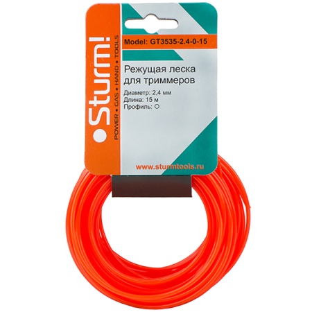 Леска 2.4 мм x 15 м (круг) STURM (GT3535-2.4-0-15), GT3535-2.4-0-15 Леска 2.4 мм x 15 м (круг) STURM (GT3535-2.4-0-15)