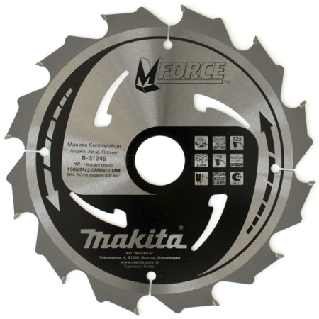 Диск пильный по дереву Makita 190х30х12T, B-31245 Диск пильный по дереву Makita 190х30х12T