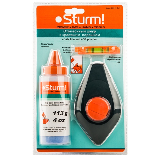 Шнур отбивочный 15м STURM 2025-01-CL15 Шнур отбивочный 15м STURM 2025-01-CL15