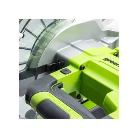 Пила торцовочная аккумуляторная GREENWORKS GD24MS216 (216*30мм, б/щ, протяжка, без АКБ и ЗУ) 1501707, 1501707 Пила торцовочная аккумуляторная GREENWORKS GD24MS216 (216*30мм, б/щ, протяжка, без АКБ и ЗУ) 1501707