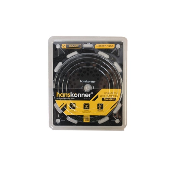 Диск для триммера 230хТ36х25,4мм Standard HANSKONNER H8952D-1000, H8952D-1000 Диск для триммера 230хТ36х25,4мм Standard HANSKONNER H8952D-1000