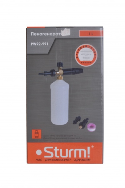 Пеногенератор для моек высокого давления STURM PW92-9905 с переходниками, PW92-9905 Пеногенератор для моек высокого давления STURM PW92-9905 с переходниками