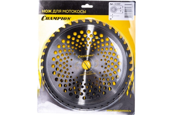 Диск для триммера 255x25.4мм, 40 зубов (SRM-330ES/SRM-350ES,4605) CHAMPION (C5107), C5107 Диск для триммера 255x25.4мм, 40 зубов (SRM-330ES/SRM-350ES,4605) CHAMPION (C5107)