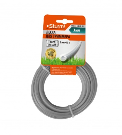 Леска 3 мм x 10 м (круг, METAL CORD) STURM (GT3535-3.0-0М-10), GT3535-3.0-0М-10 Леска 3 мм x 10 м (круг, METAL CORD) STURM (GT3535-3.0-0М-10)