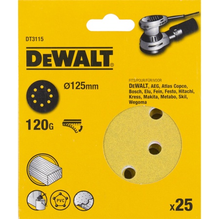 Диск DEWALT D 125мм Р120, DT 3115 Диск DEWALT D 125мм Р120