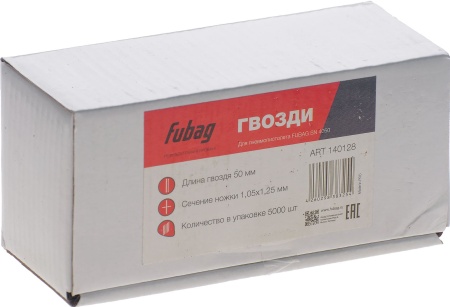 Гвозди Fubag для SN4050 1,05х1,25х50мм (5000шт) 140128, 140128 Гвозди Fubag для SN4050 1,05х1,25х50мм (5000шт) 140128