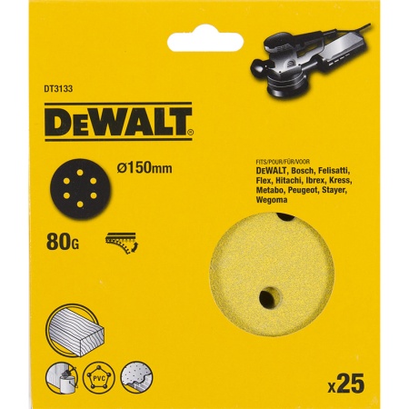 Диск DEWALT D 150 мм Р80, DT 3133 Диск DEWALT D 150 мм Р80