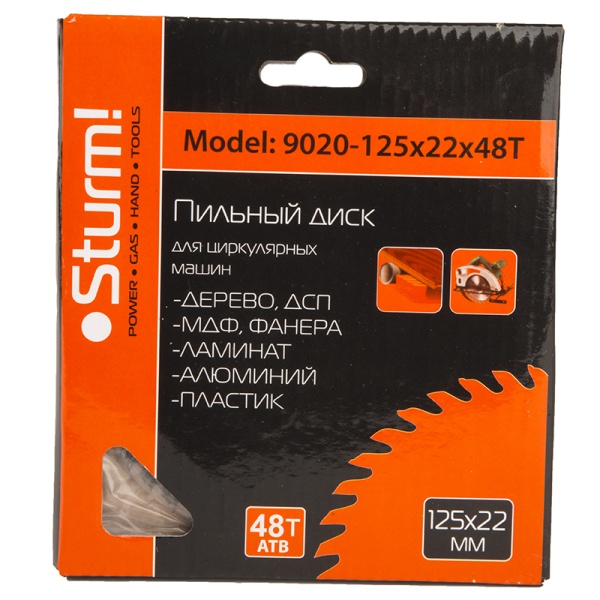 Диск пильный STURM 125х22х48T (9020-125-22-48T), 9020-125-22-48T Диск пильный STURM 125х22х48T (9020-125-22-48T)