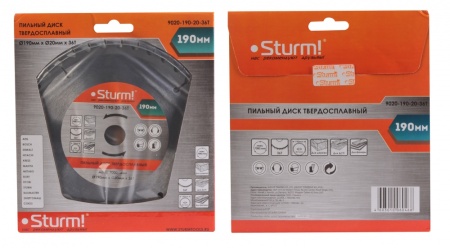 Диск пильный STURM 190х20/16х36T, 9020-190-20-36T Диск пильный STURM 190х20/16х36T