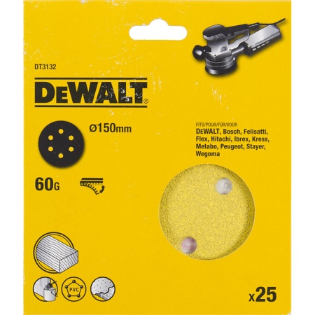Диск DEWALT D 150 мм Р60, DT 3132 Диск DEWALT D 150 мм Р60