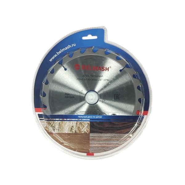 Диск пильный 210x2,2/1,6x30 24T (древесина, фанера, МДФ, ДСП, ОСП) БЕЛМАШ RD162A, RD162A Диск пильный 210x2,2/1,6x30 24T (древесина, фанера, МДФ, ДСП, ОСП) БЕЛМАШ RD162A