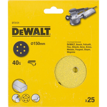 Диск DEWALT D 150 мм Р40, DT 3131 Диск DEWALT D 150 мм Р40