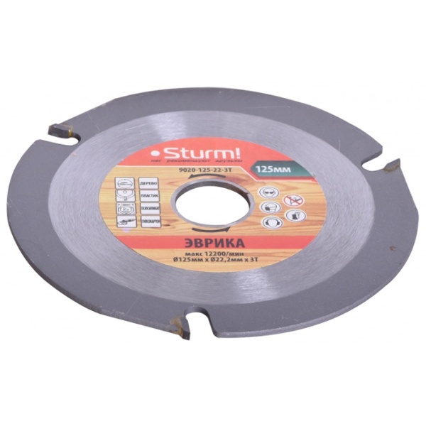 Диск пильный STURM 9020-125-22-3T ЭВРИКА, 9020-125-22-3T Диск пильный STURM 9020-125-22-3T ЭВРИКА