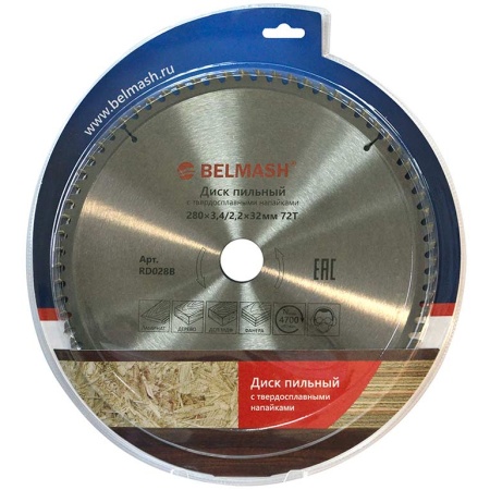 Диск пильный БЕЛМАШ 280х32х72Тх3,4/2,2мм , RD028B Диск пильный БЕЛМАШ 280х32х72Тх3,4/2,2мм