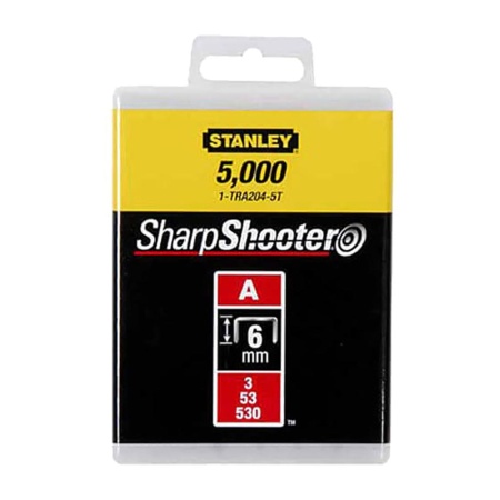 Скобы для степлера STANLEY "LIGHT DUTY" (тип 5/53/530; 6 мм; 1000шт) 1-TRA204T, 1-TRA204T Скобы для степлера STANLEY "LIGHT DUTY" (тип 5/53/530; 6 мм; 1000шт) 1-TRA204T