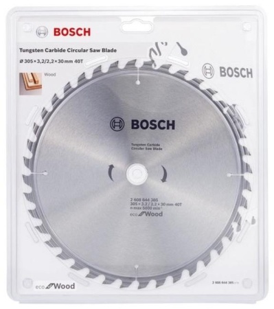 Диск пильный по дереву BOSCH 305х30х40T ECO WO 2608644385, 2608644385 Диск пильный по дереву BOSCH 305х30х40T ECO WO 2608644385