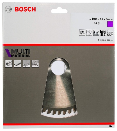 Диск пильный BOSCH 190х30х54 Multimaterial 2608640509, 2608640509 Диск пильный BOSCH 190х30х54 Multimaterial 2608640509