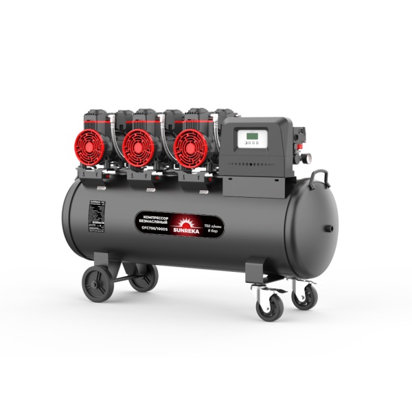 Компрессор SUNREKA GFC750/100DS 216119 (4400Вт, 750л/мин, 100л, 8бар, безмасляный), 216119 Компрессор SUNREKA GFC750/100DS 216119 (4400Вт, 750л/мин, 100л, 8бар, безмасляный)