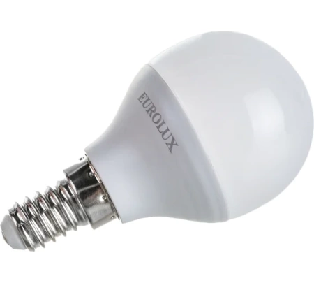 Лампа светодиодная EUROLUX LL-E-G45-7W-230-2,7K-E14, 76/2/5 Лампа светодиодная EUROLUX LL-E-G45-7W-230-2,7K-E14