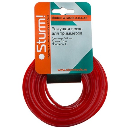 Леска 3.0мм STURM GT3535-3.0-4-15 15м, квадр.,  Леска 3.0мм STURM GT3535-3.0-4-15 15м, квадр.