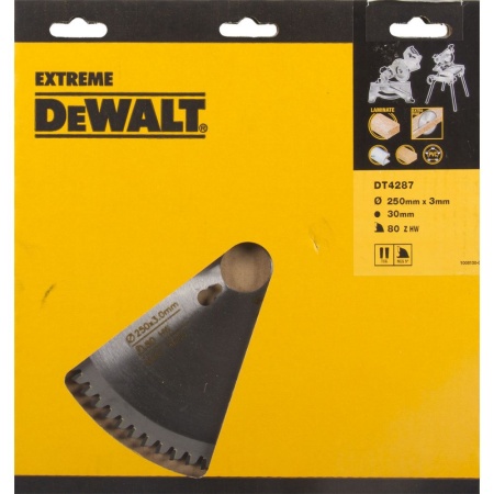 Диск пильный по дереву DEWALT EXTREME 250x30x80T DT4287-QZ, DT4287-QZ Диск пильный по дереву DEWALT EXTREME 250x30x80T DT4287-QZ
