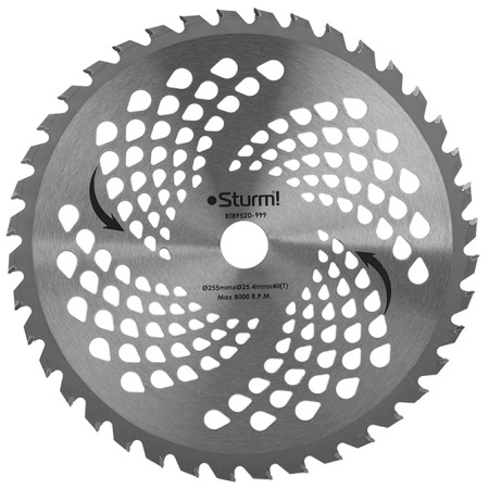 Диск для триммера 255x25.4мм, 40 зубов STURM (BT8952D-999), BT8952D-999 Диск для триммера 255x25.4мм, 40 зубов STURM (BT8952D-999)