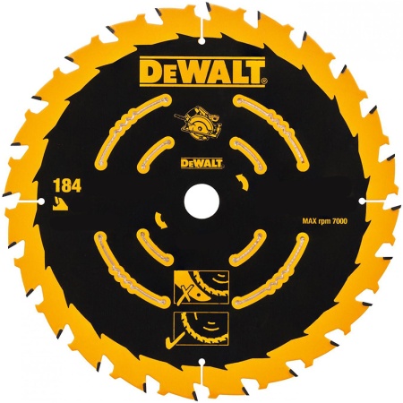 Диск пильный по дереву DEWALT CONSTRUCT 184х16х24T (DT1939-QZ), DT1939-QZ Диск пильный по дереву DEWALT CONSTRUCT 184х16х24T (DT1939-QZ)