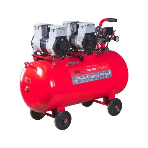 Компрессор FUBAG OLS 500/100 CM2х2 646075 (безмасляный, малошумный), 646075 Компрессор FUBAG OLS 500/100 CM2х2 646075 (безмасляный, малошумный)