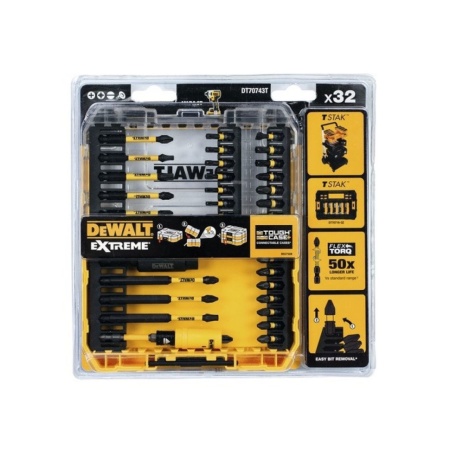 Набор бит и насадок (32шт) FlexTorq DEWALT (DT70743T-QZ), DT70743T-QZ Набор бит и насадок (32шт) FlexTorq DEWALT (DT70743T-QZ)