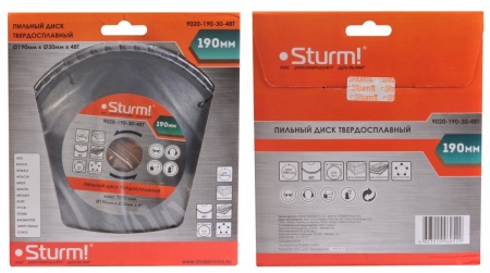 Диск пильный STURM 190х30х48T, 9020-190-30-48T Диск пильный STURM 190х30х48T