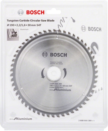 Диск пильный BOSCH 190х30х54T ECO ALU/Multi 2608644389, 2608644389 Диск пильный BOSCH 190х30х54T ECO ALU/Multi 2608644389