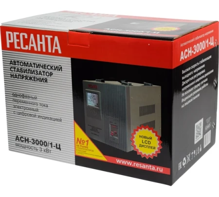 Стабилизатор Ресанта АСН-3000/1-Ц, 63/6/5 Стабилизатор Ресанта АСН-3000/1-Ц