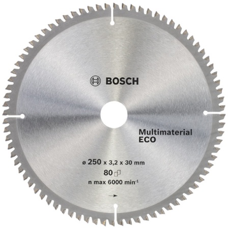 Диск пильный BOSCH 250х30х80T Multi ECO, 2608641805 Диск пильный BOSCH 250х30х80T Multi ECO