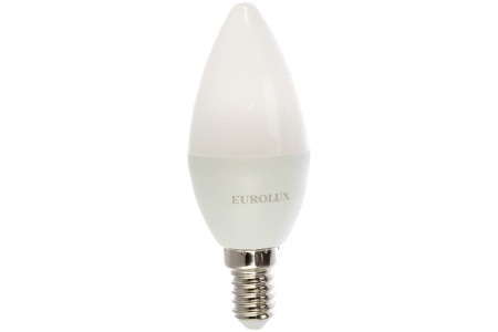 Лампа светодиодная EUROLUX LL-E-C37-5W-230-4K-E14, 76/2/3 Лампа светодиодная EUROLUX LL-E-C37-5W-230-4K-E14