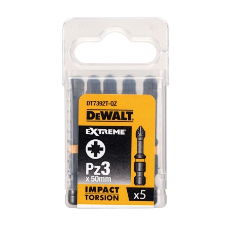 Набор бит (PZ3х50 мм; 5шт) DEWALT Impact Torsion (DT7392T), DT7392T-QZ Набор бит (PZ3х50 мм; 5шт) DEWALT Impact Torsion (DT7392T)