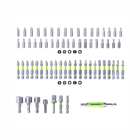 ����� ���, �������� ������� 70 ���������, HEX 1/4, ���� GREENWORKS (2944407)