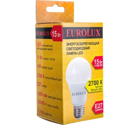   EUROLUX LL-E-A60-15W-230-2,7K-E27